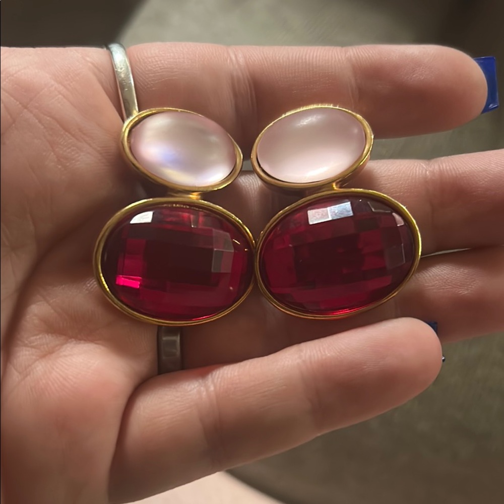 Elegant Gold and Pink Avon Statement Earrings